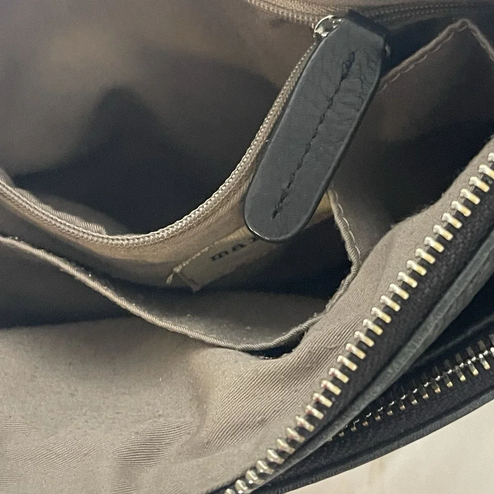 Margot Leather‎ Crossbody Bag Dark Gray Pebbled Finish Shoulder Purse